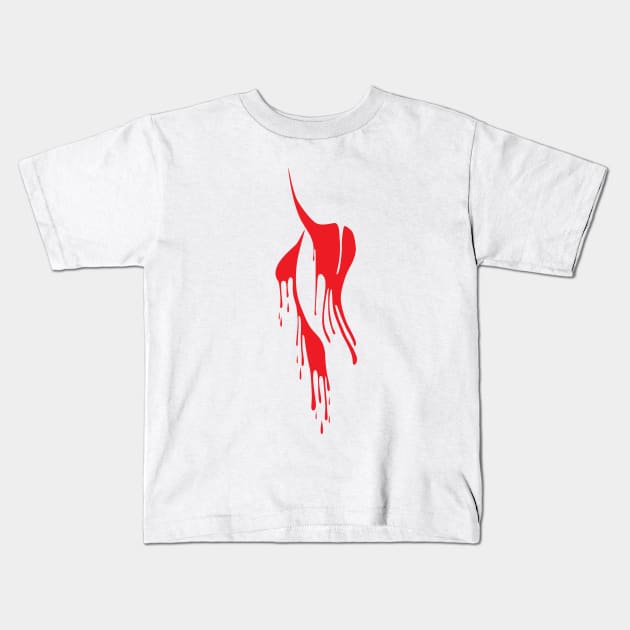 Red Drip Kids T-Shirt by Woah_Jonny